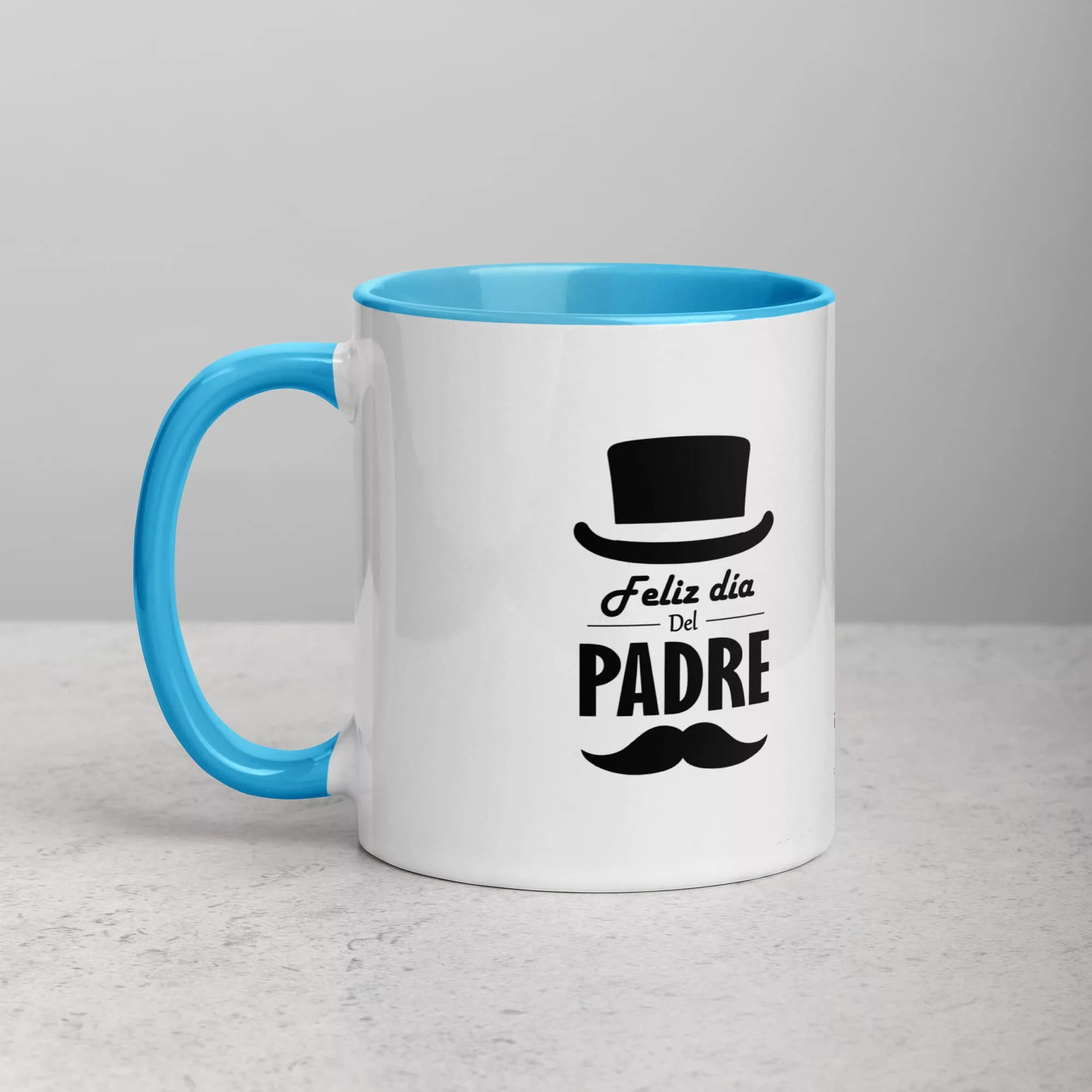 taza feliz dia del padre color interior azul 11oz left | Supertazas