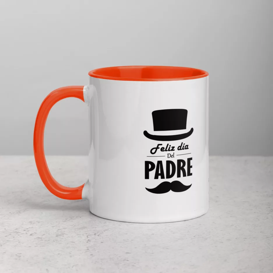 Taza Feliz Dia Del Padre Color Interior Naranja 11Oz Left - Supertazas taza feliz dia del padre color interior naranja 11oz left | Supertazas