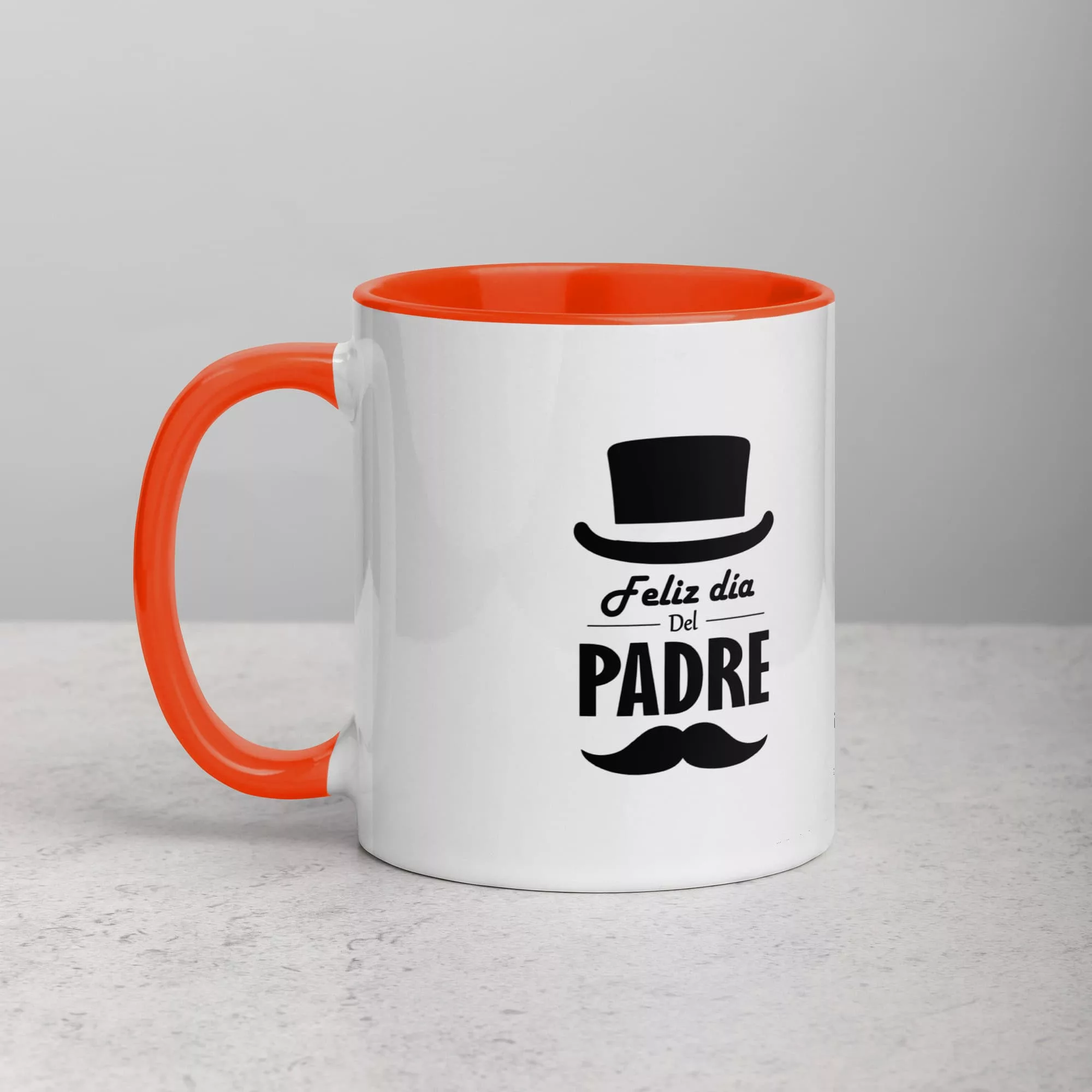 taza feliz dia del padre color interior naranja 11oz left | Supertazas
