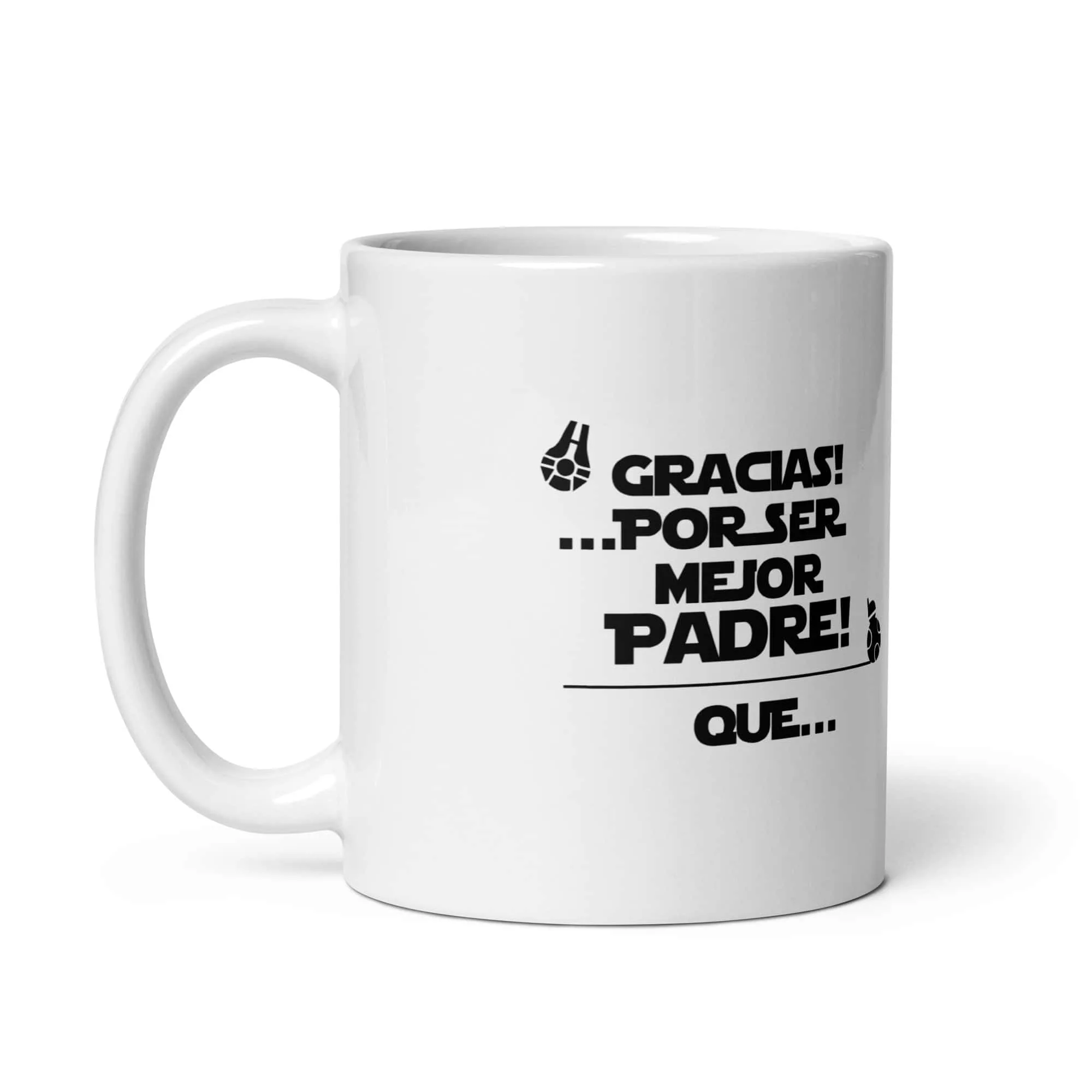 Taza Gracias Por Ser Mejor Padre Que Darth Vader Blanca Brillante Blanco 11Oz Left - Supertazas taza gracias por ser mejor padre que darth vader blanca brillante blanco 11oz left | Supertazas