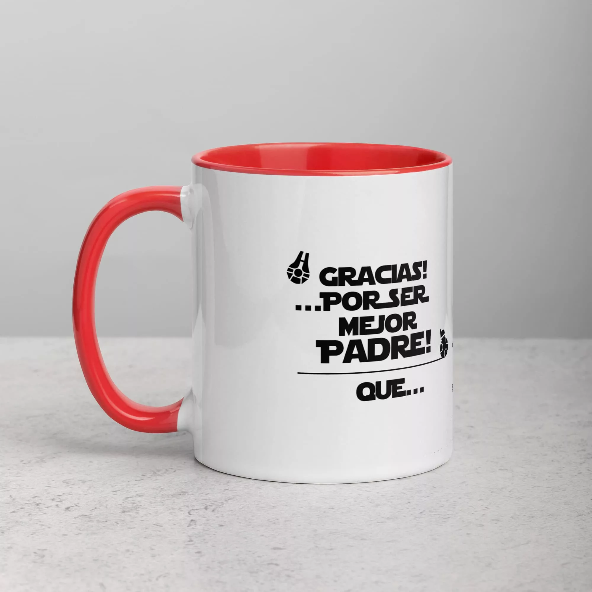 Taza Gracias Por Ser Mejor Padre Que Darth Vader Color Interior Rojo 11Oz Left - Supertazas taza gracias por ser mejor padre que darth vader color interior rojo 11oz left | Supertazas