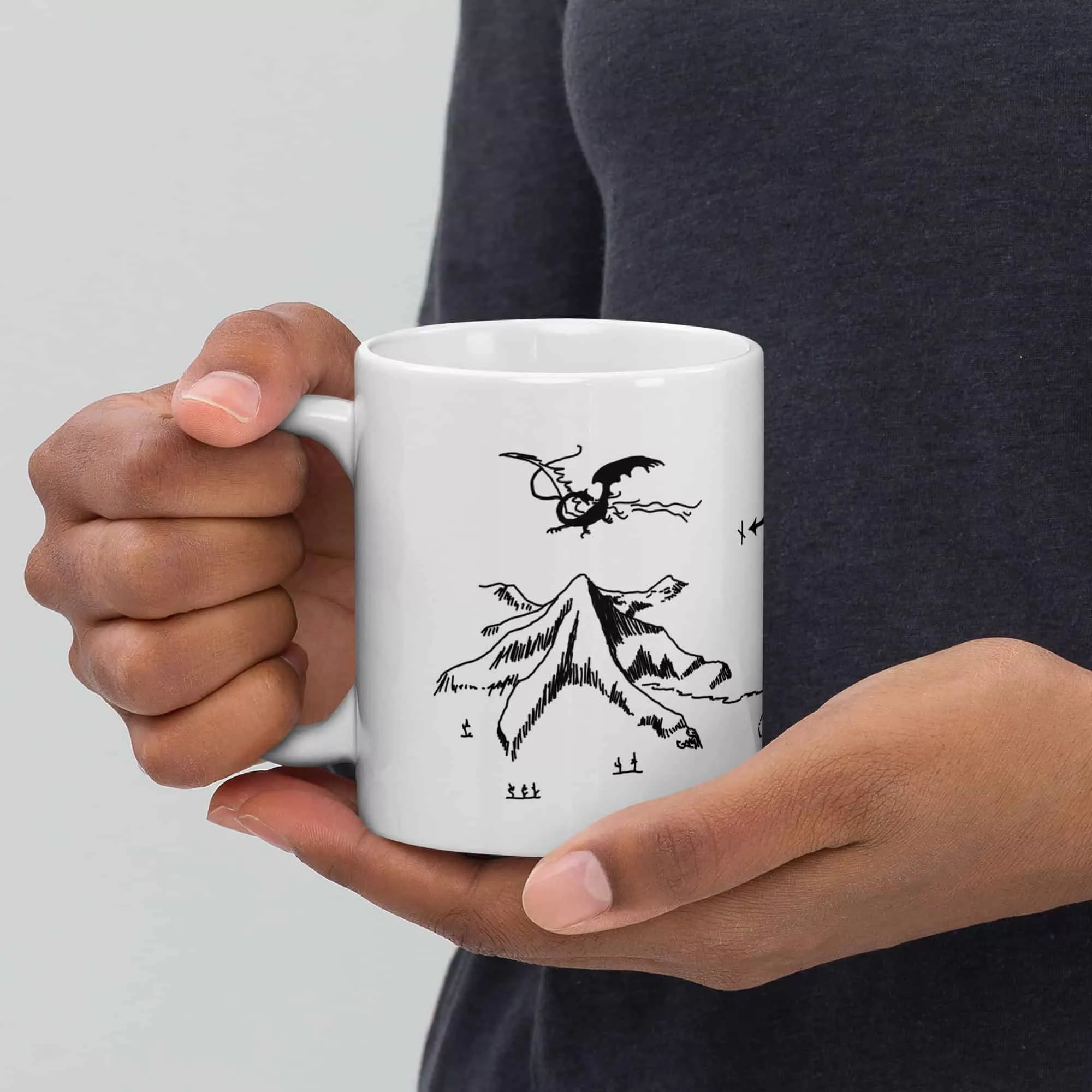 Taza Mapa De La Montana Solitaria Blanca Brillante Blanco 11Oz Left - Supertazas taza mapa de la montana solitaria blanca brillante blanco 11oz left | Supertazas