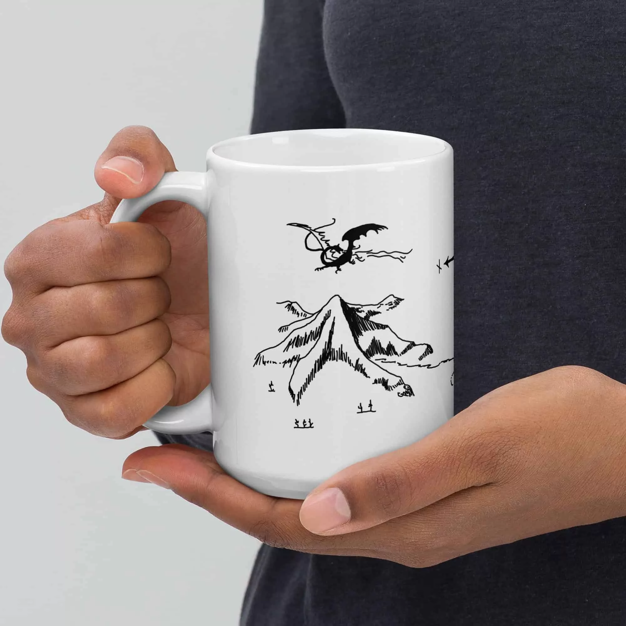 Taza Mapa De La Montana Solitaria Blanca Brillante Blanco 15Oz Left - Supertazas taza mapa de la montana solitaria blanca brillante blanco 15oz left | Supertazas
