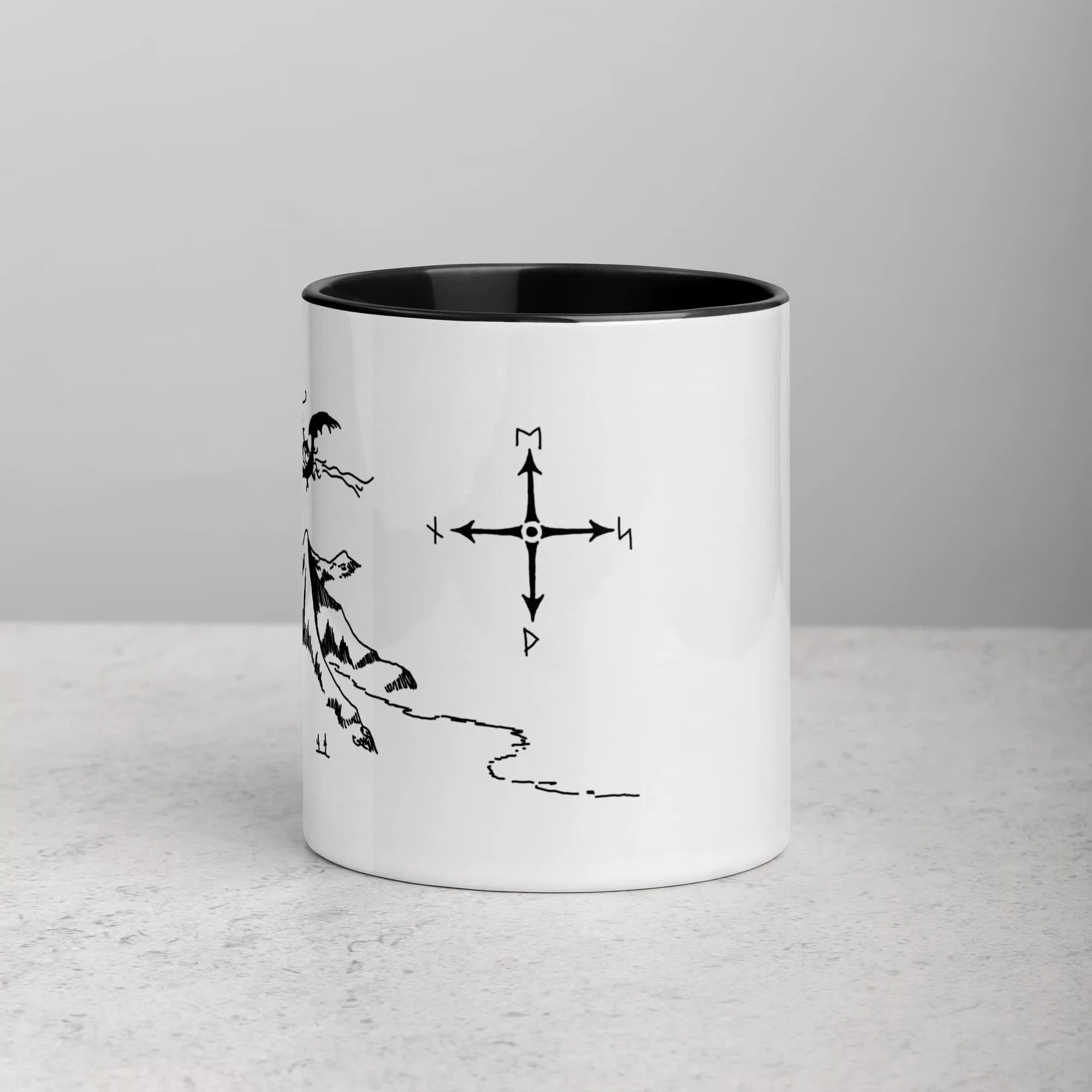 Taza Mapa De La Montana Solitaria Color Interior Negro 11Oz Front - Supertazas taza mapa de la montana solitaria color interior negro 11oz front | Supertazas