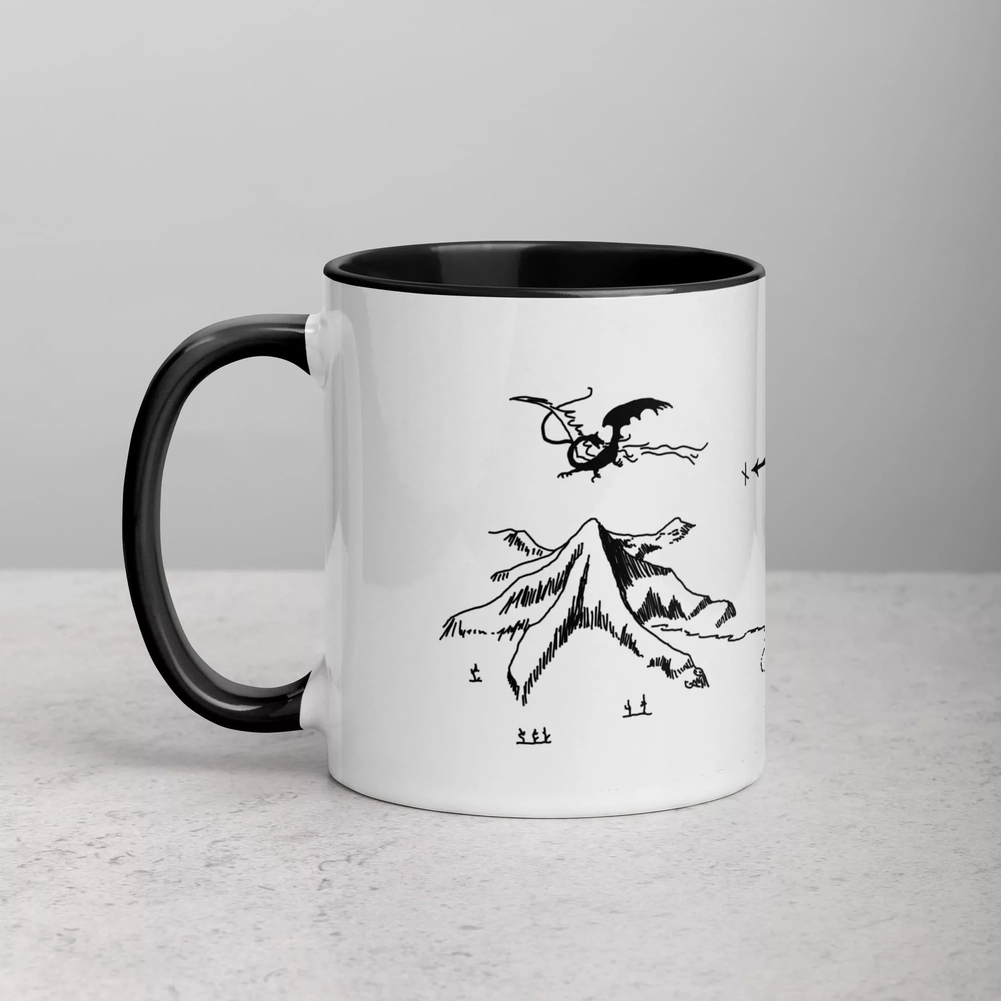 Taza Mapa De La Montana Solitaria Color Interior Negro 11Oz Left - Supertazas taza mapa de la montana solitaria color interior negro 11oz left | Supertazas