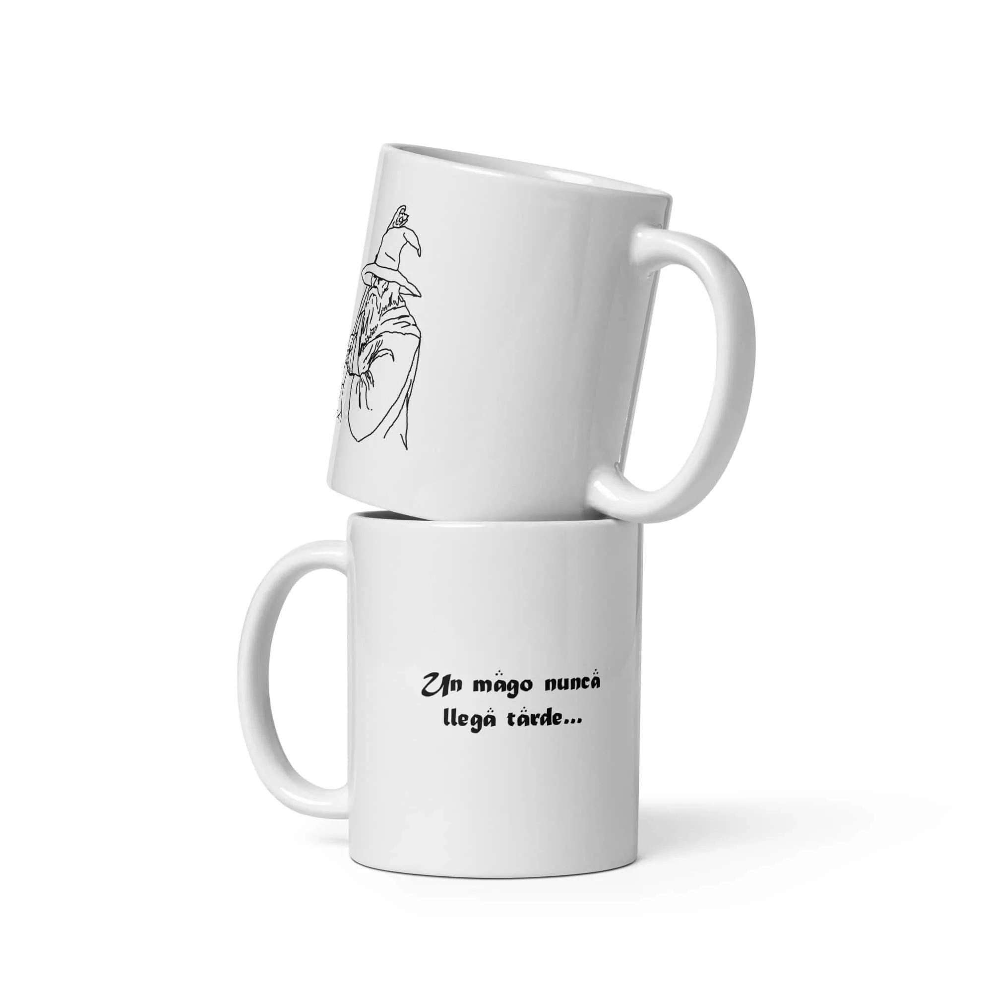 Taza Gandalf Un Mago Nunca Llega Tarde Blanca Brillante Blanco 11Oz Doble - Supertazas taza gandalf un mago nunca llega tarde blanca brillante blanco 11oz doble | Supertazas