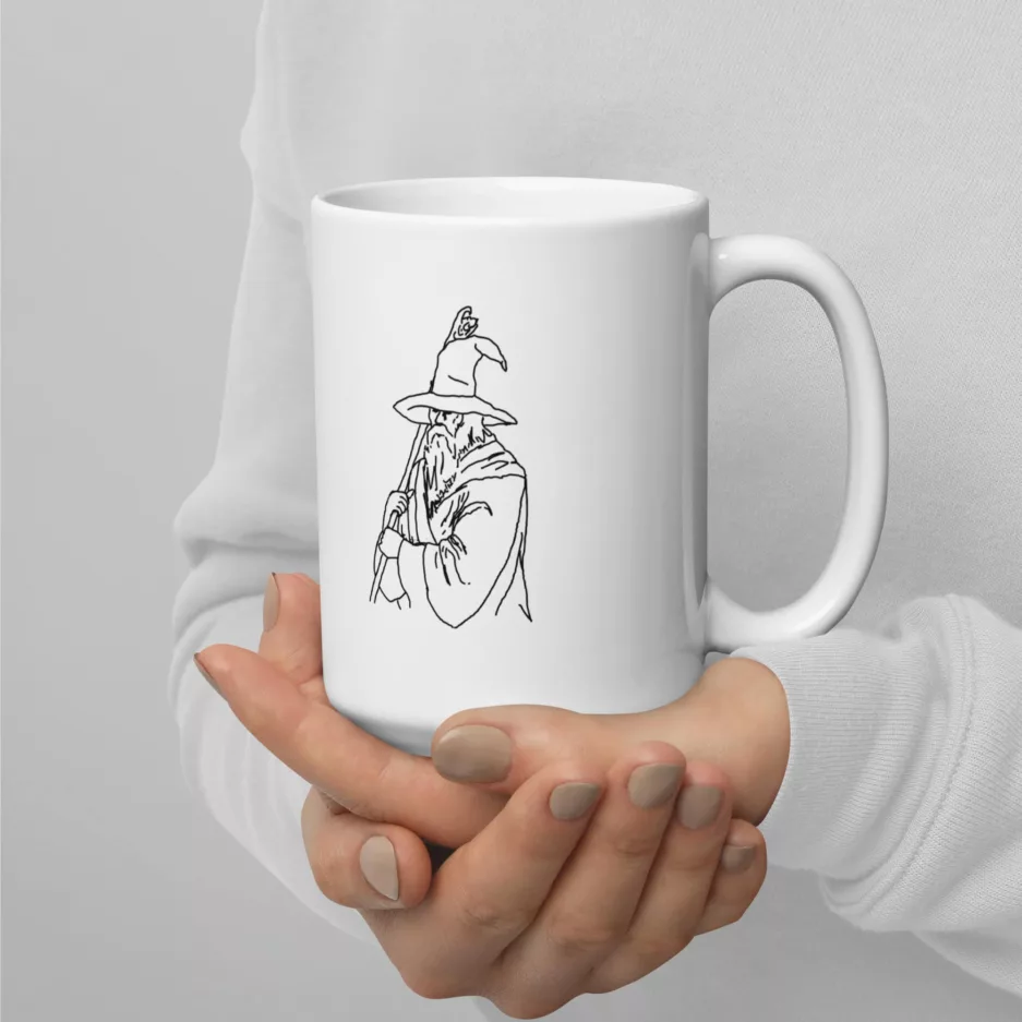 Taza Gandalf Un Mago Nunca Llega Tarde Blanca Brillante Blanco 15Oz Right - Supertazas taza gandalf un mago nunca llega tarde blanca brillante blanco 15oz right | Supertazas