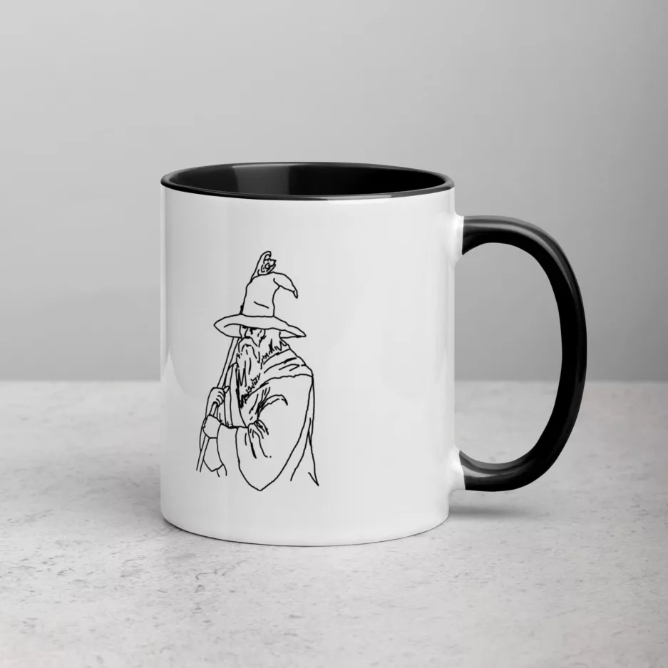 Taza Gandalf Un Mago Nunca Llega Tarde Color Interior Negro 11Oz Right - Supertazas taza gandalf un mago nunca llega tarde color interior negro 11oz right | Supertazas