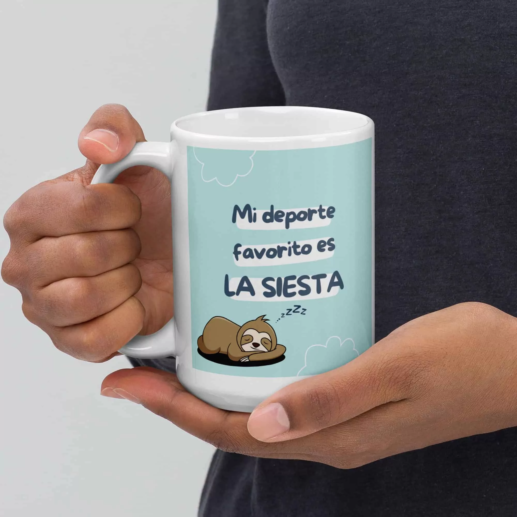 Taza Mi Deporte Favorito Es La Siesta Blanca Brillante Blanco 15Oz Left - Supertazas taza mi deporte favorito es la siesta blanca brillante blanco 15oz left | Supertazas