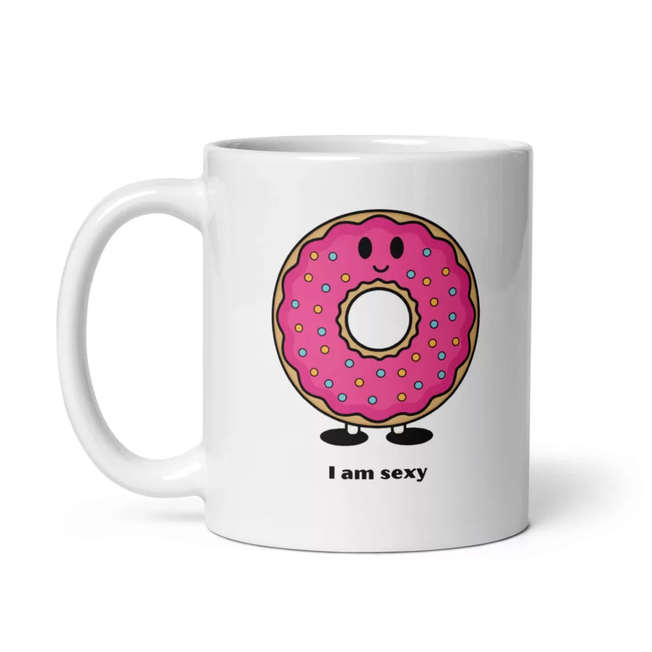 taza i am sexy and you know it blanca brillante blanco 11oz left | Supertazas