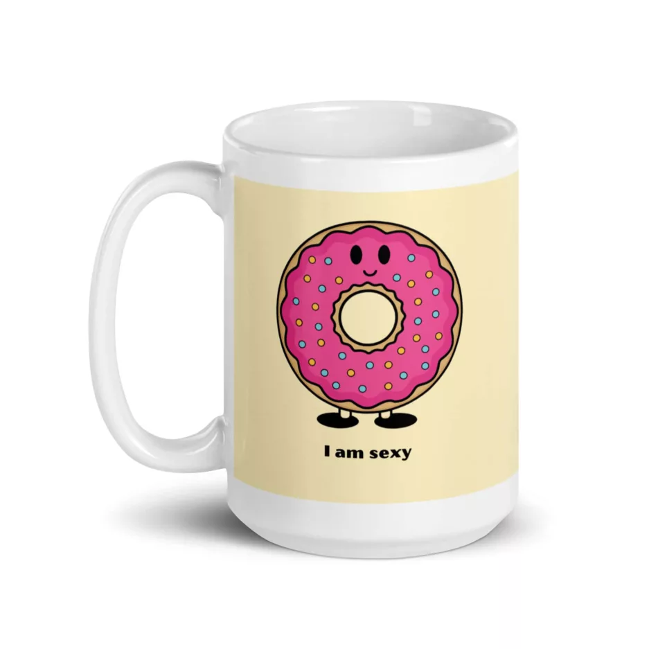taza i am sexy and you know it blanca brillante blanco 15oz left 1 | Supertazas