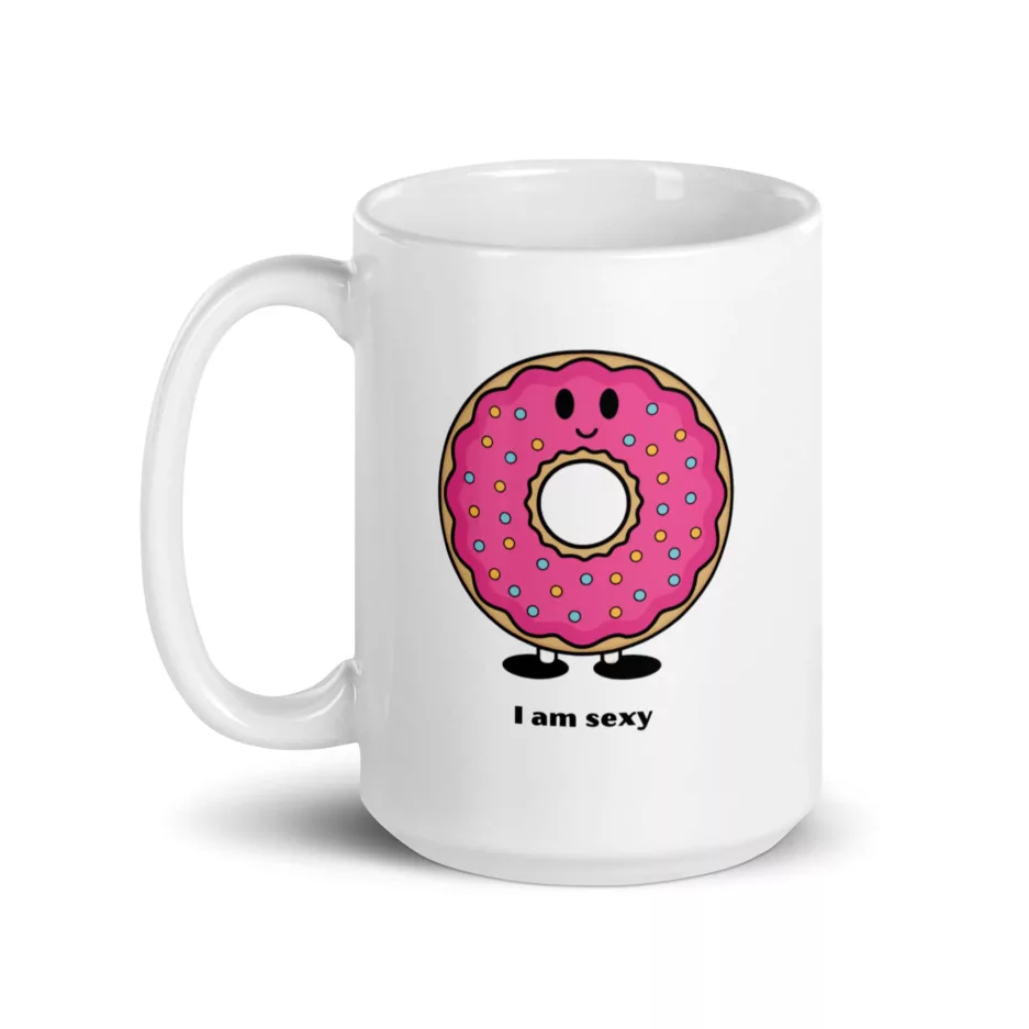 taza i am sexy and you know it blanca brillante blanco 15oz left | Supertazas