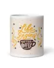 taza life begins after coffee blanca brillante blanco 11oz front 2 | Supertazas
