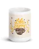 taza life begins after coffee blanca brillante blanco 15oz front 2 | Supertazas