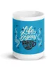 taza life begins after coffee blanca brillante blanco 15oz front 3 | Supertazas