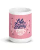 taza life begins after coffee blanca brillante blanco 15oz front | Supertazas