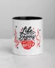 taza life begins after coffee color interior negro 11oz front | Supertazas