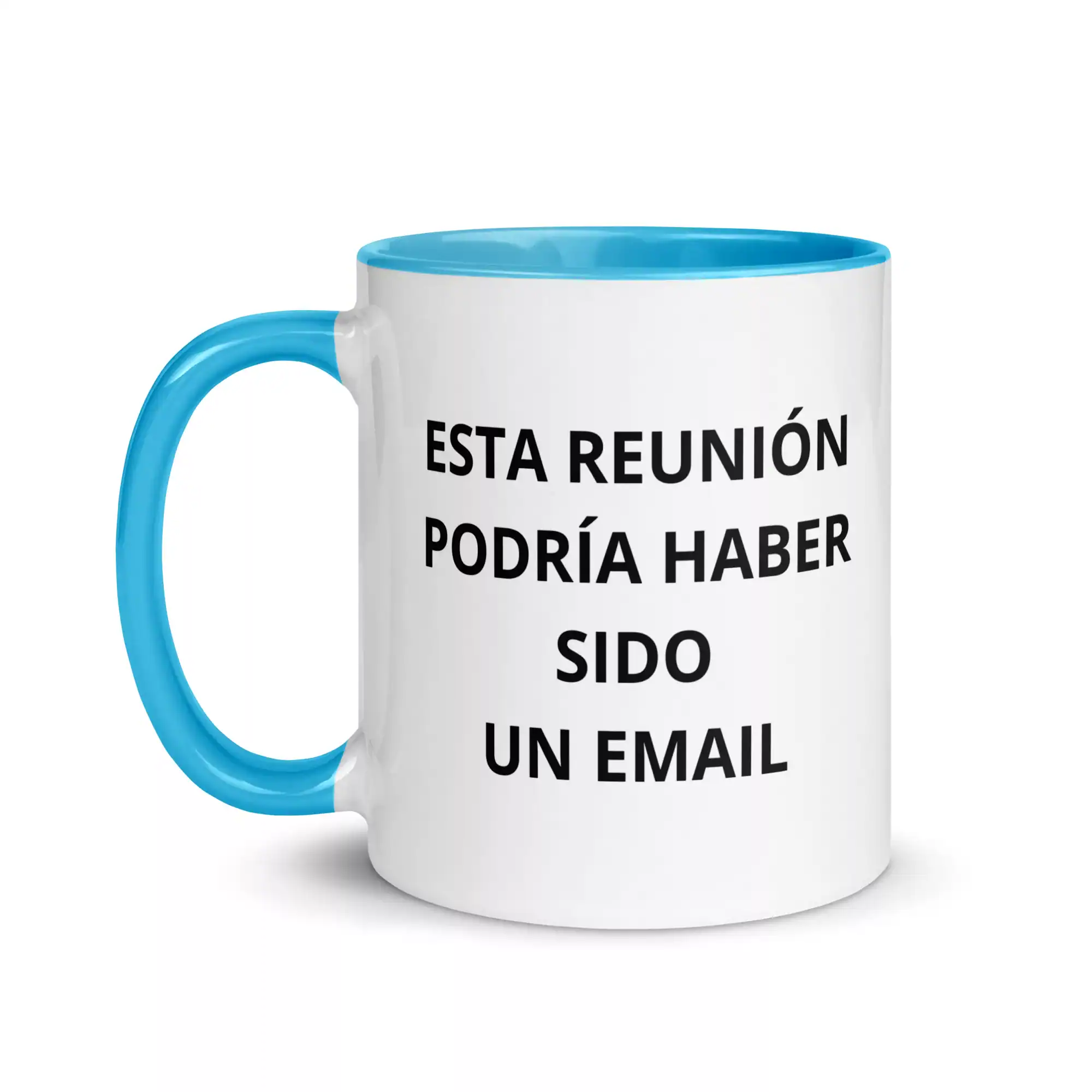 taza esta reunion podria haber sido un email color interior azul 11oz left | Supertazas