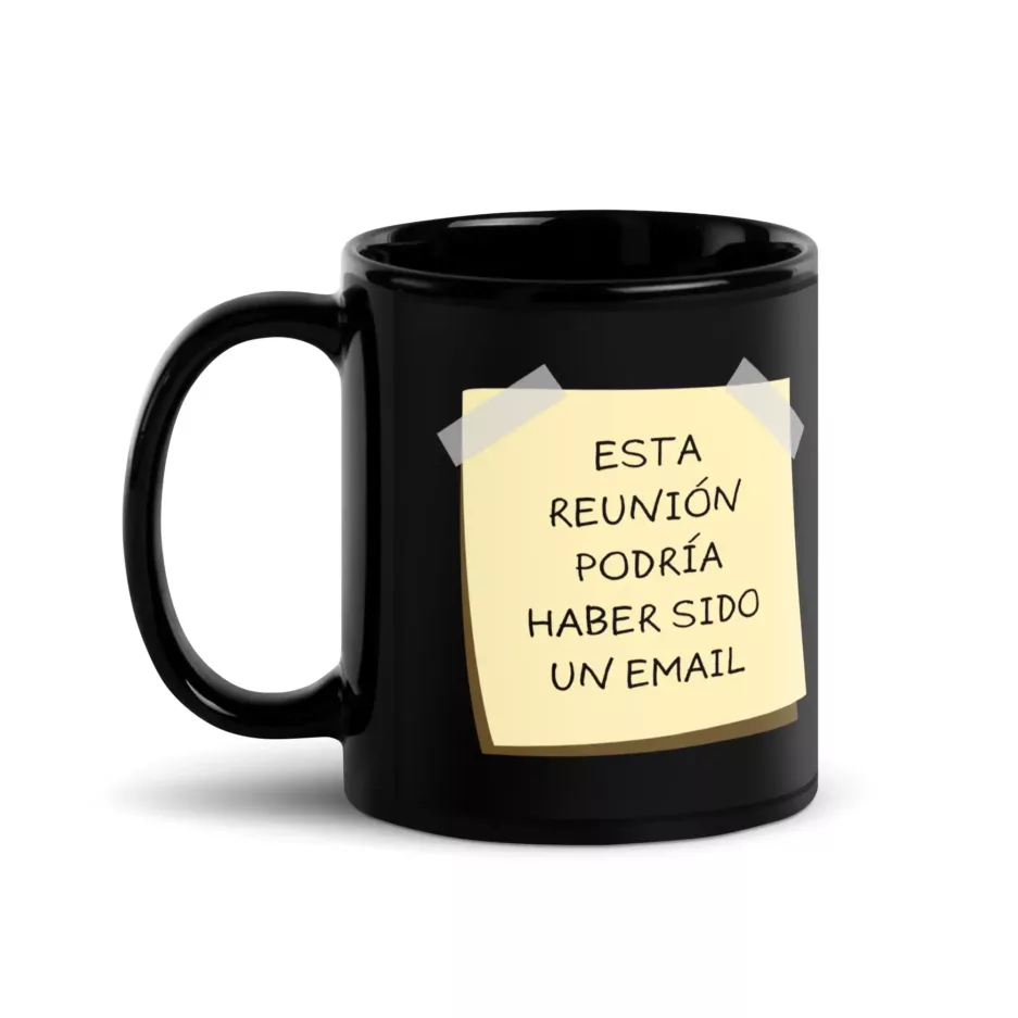 Taza Esta Reunion Podria Haber Sido Un Email Post It Negra Brillante Negro 11Oz Left - Supertazas taza esta reunion podria haber sido un email post it negra brillante negro 11oz left | Supertazas