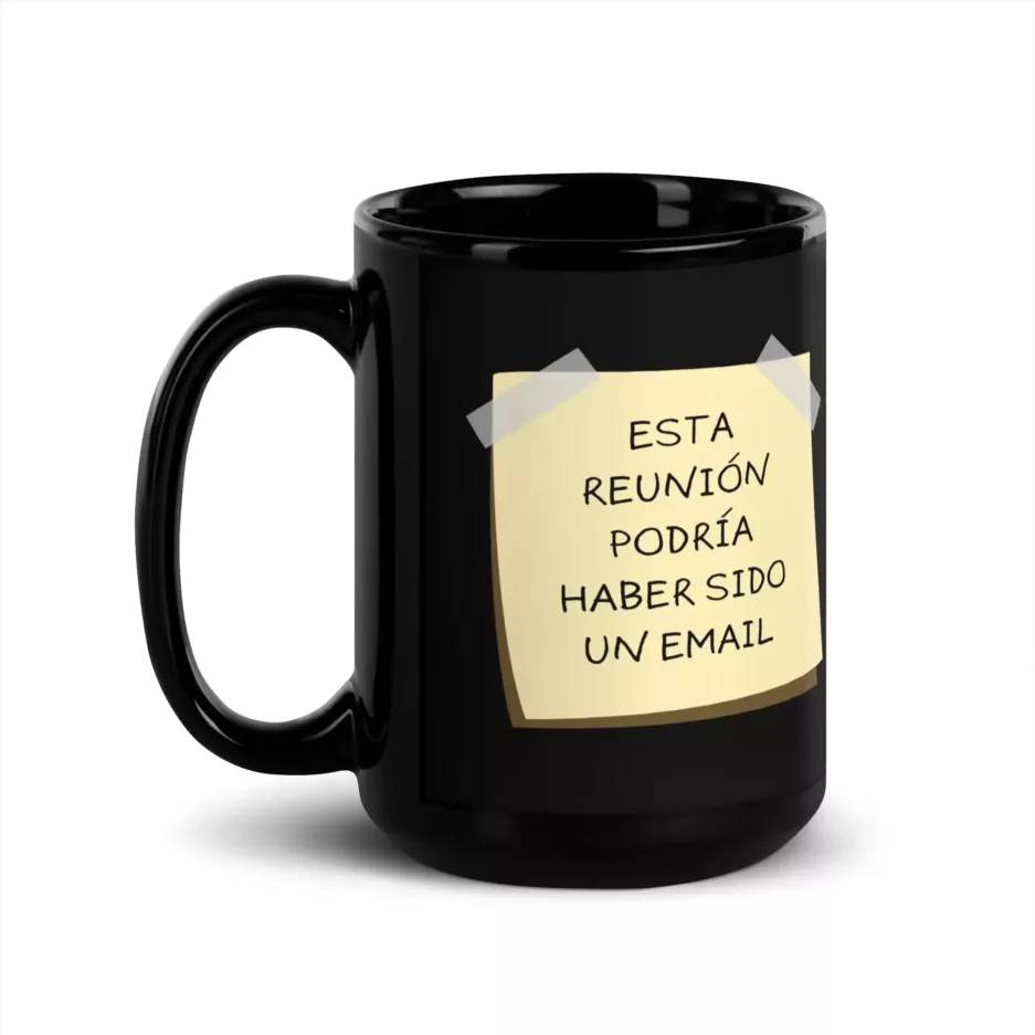 Taza Esta Reunion Podria Haber Sido Un Email Post It Negra Brillante Negro 15Oz Left - Supertazas taza esta reunion podria haber sido un email post it negra brillante negro 15oz left | Supertazas