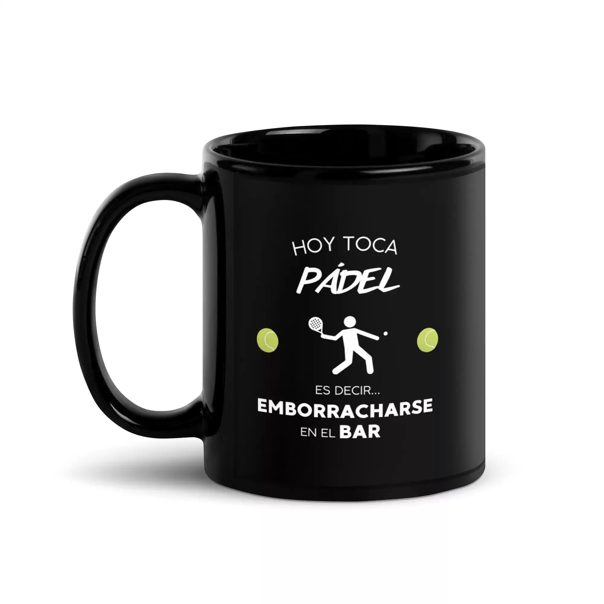 Taza Hoy Toca Padel Negra Brillante Negro 11Oz Left - Supertazas taza hoy toca padel negra brillante negro 11oz left | Supertazas