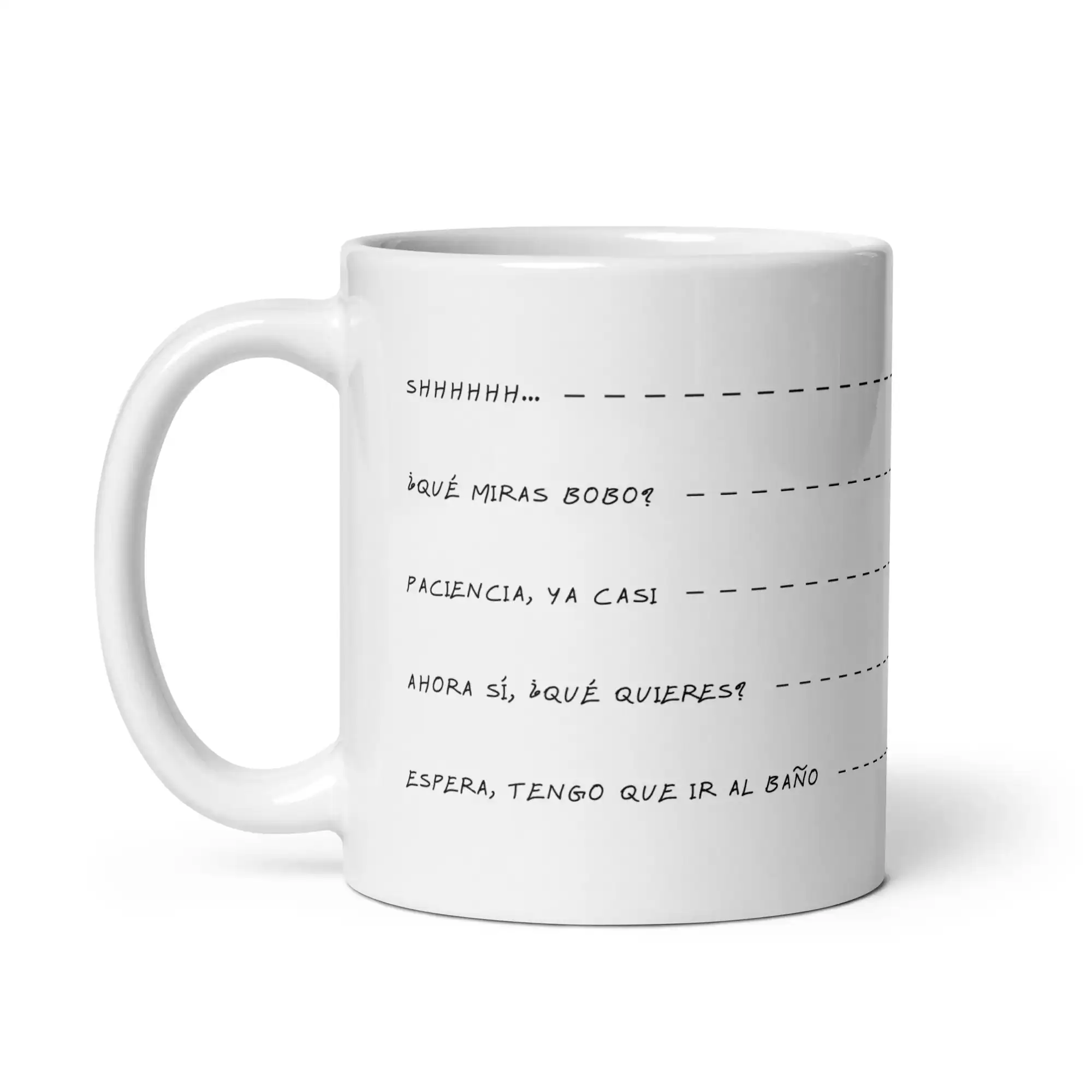 Taza Shh Que Miras Bobo Ahora Si Blanca Brillante Blanco 11Oz Left - Supertazas taza shh que miras bobo ahora si blanca brillante blanco 11oz left | Supertazas