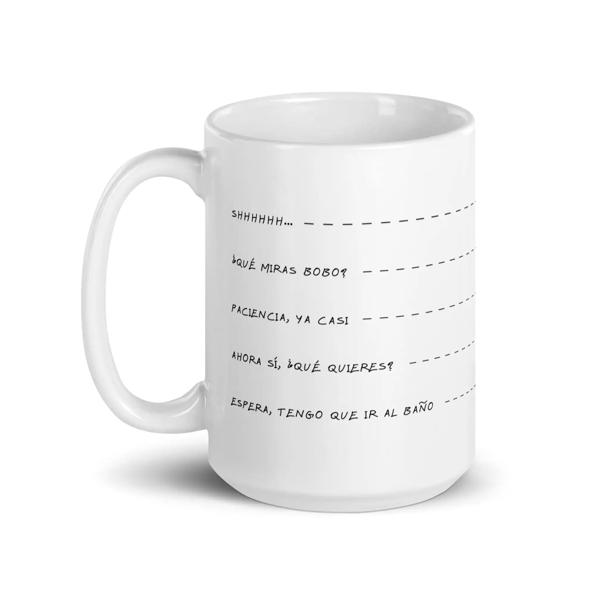 Taza Shh Que Miras Bobo Ahora Si Blanca Brillante Blanco 15Oz Left - Supertazas taza shh que miras bobo ahora si blanca brillante blanco 15oz left | Supertazas