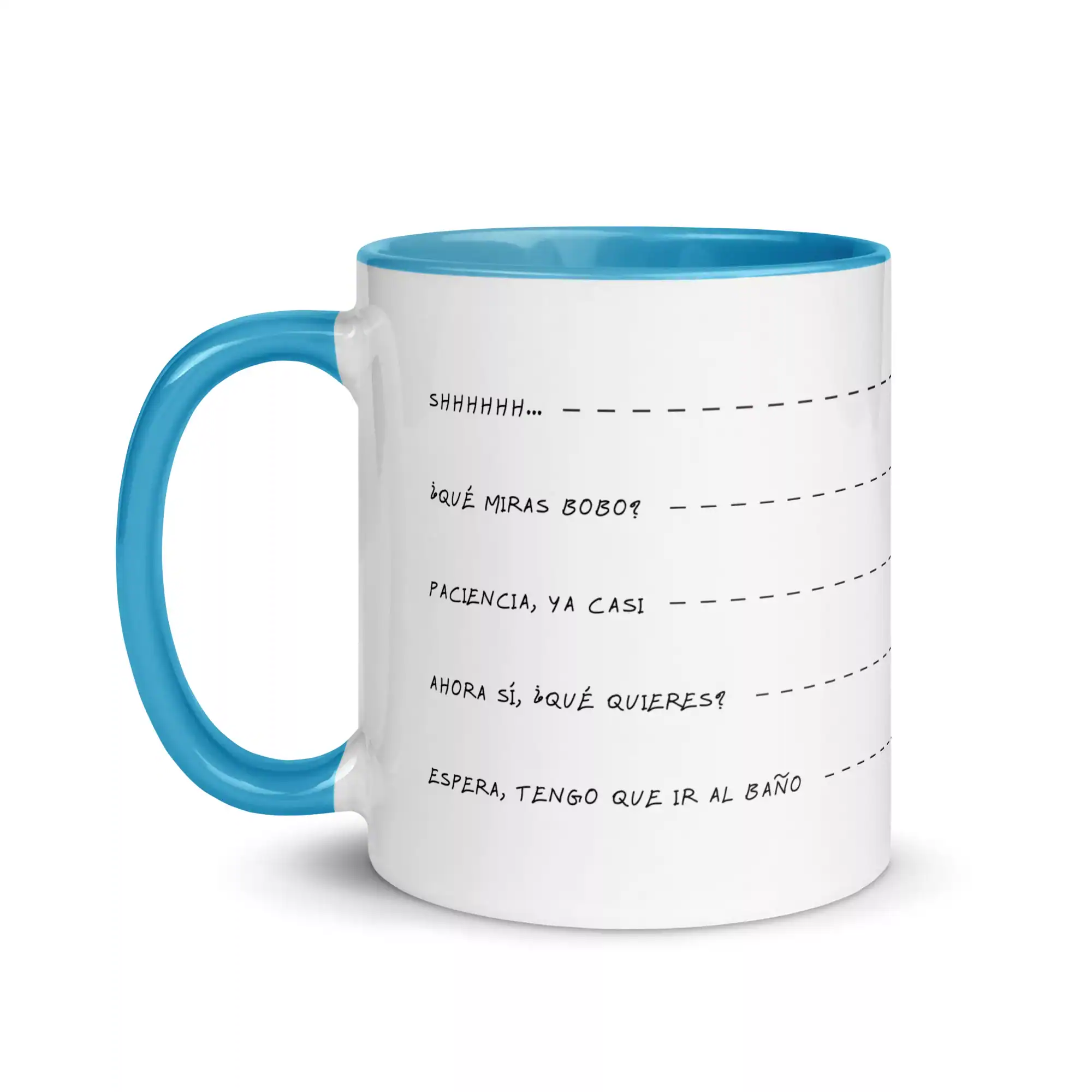 Taza Shh Que Miras Bobo Ahora Si Color Interior Azul 11Oz Left - Supertazas taza shh que miras bobo ahora si color interior azul 11oz left | Supertazas
