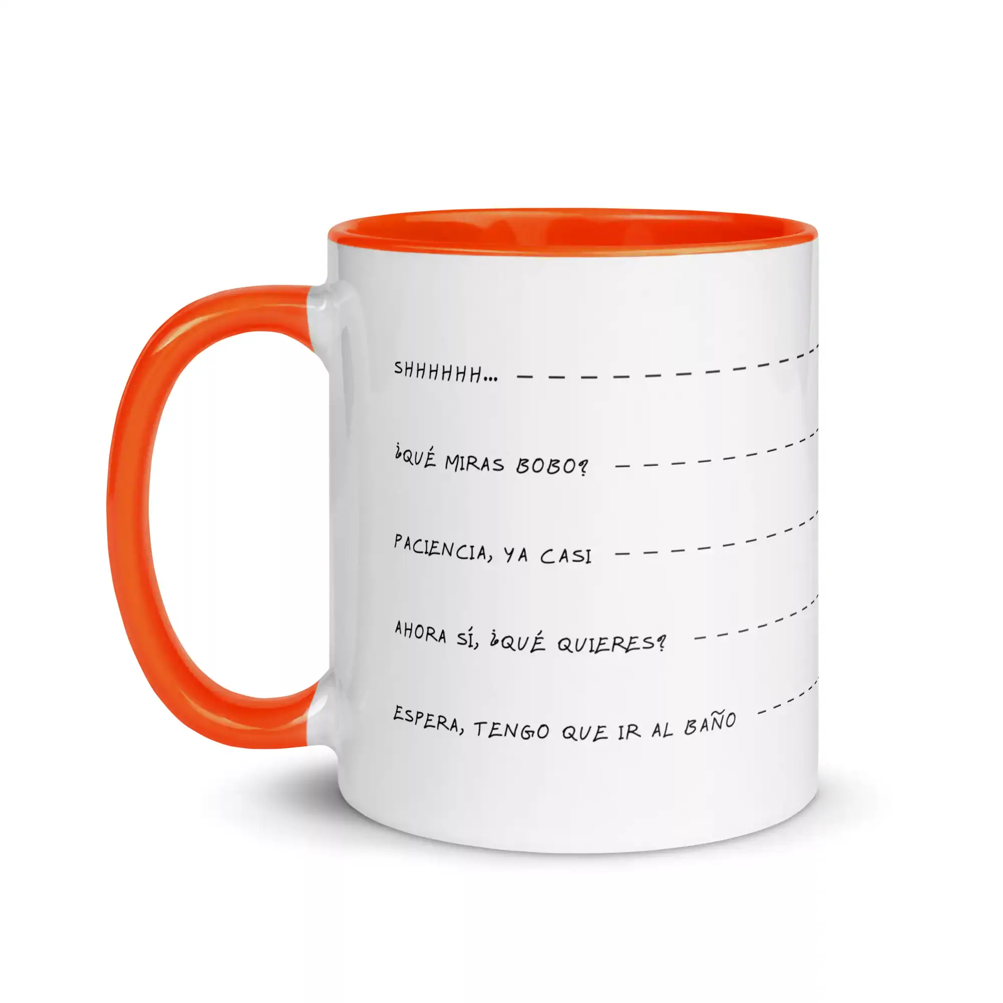 Taza Shh Que Miras Bobo Ahora Si Color Interior Naranja 11Oz Left - Supertazas taza shh que miras bobo ahora si color interior naranja 11oz left | Supertazas