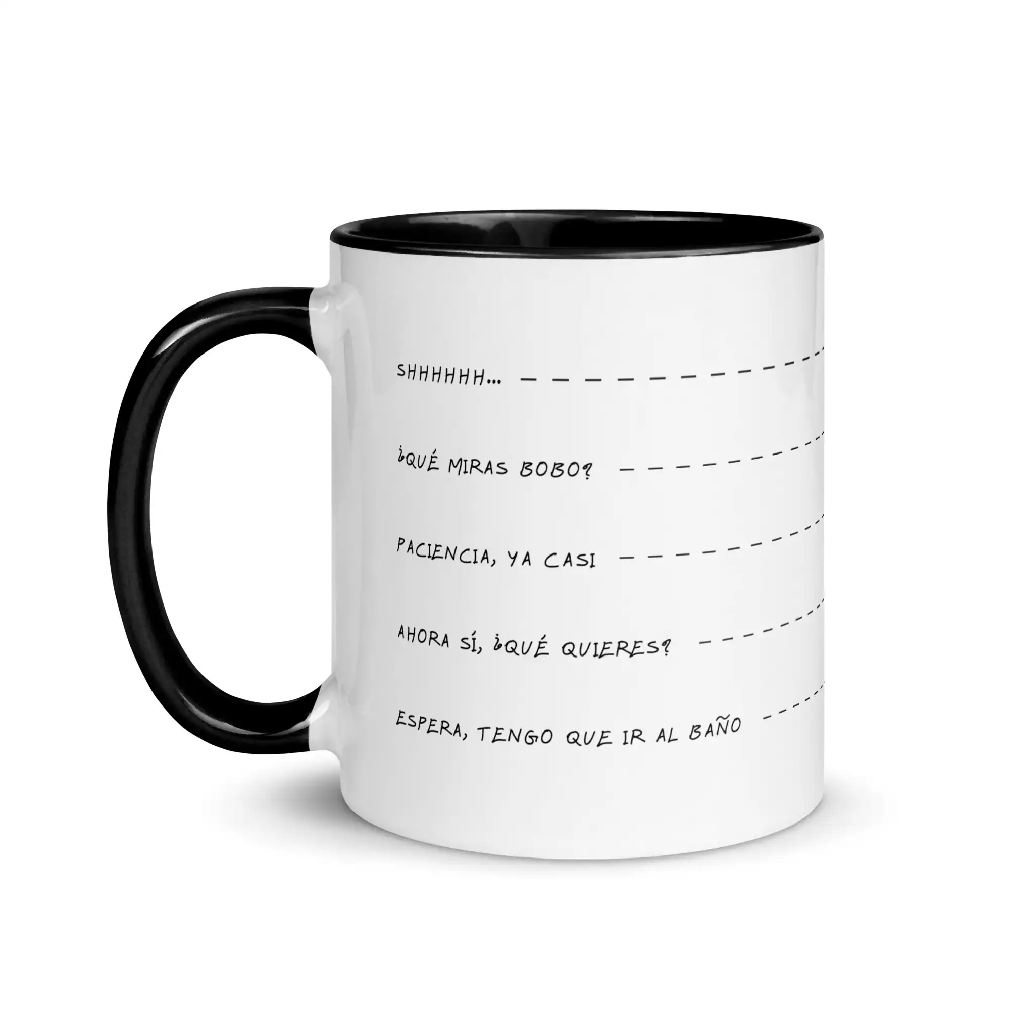 Taza Shh Que Miras Bobo Ahora Si Color Interior Negro 11Oz Left - Supertazas taza shh que miras bobo ahora si color interior negro 11oz left | Supertazas