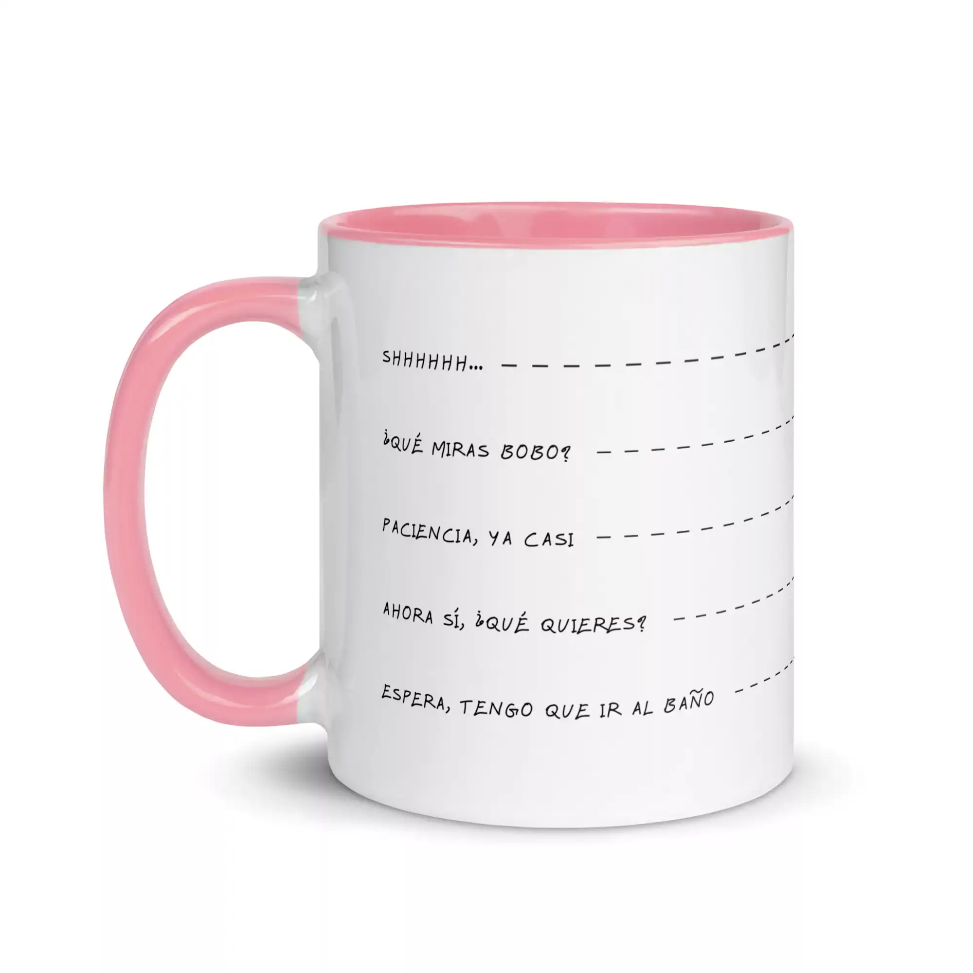 Taza Shh Que Miras Bobo Ahora Si Color Interior Rosa 11Oz Left - Supertazas taza shh que miras bobo ahora si color interior rosa 11oz left | Supertazas