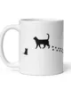 taza silueta de gatos blanca brillante blanco 11oz left | Supertazas