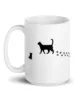 taza silueta de gatos blanca brillante blanco 15oz left | Supertazas