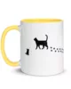 taza silueta de gatos color interior amarillo 11oz left | Supertazas