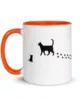 taza silueta de gatos color interior naranja 11oz left | Supertazas