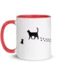 taza silueta de gatos color interior rojo 11oz left | Supertazas