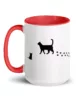 taza silueta de gatos color interior rojo 15oz left | Supertazas