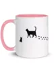 taza silueta de gatos color interior rosa 11oz left | Supertazas