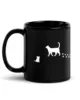 taza silueta de gatos negra brillante negro 11oz left | Supertazas