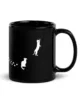 taza silueta de gatos negra brillante negro 11oz right | Supertazas