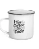 taza i turn coffee into code Metalica blanco 12oz left taza i turn coffee into code Metalica blanco 12oz left | Supertazas
