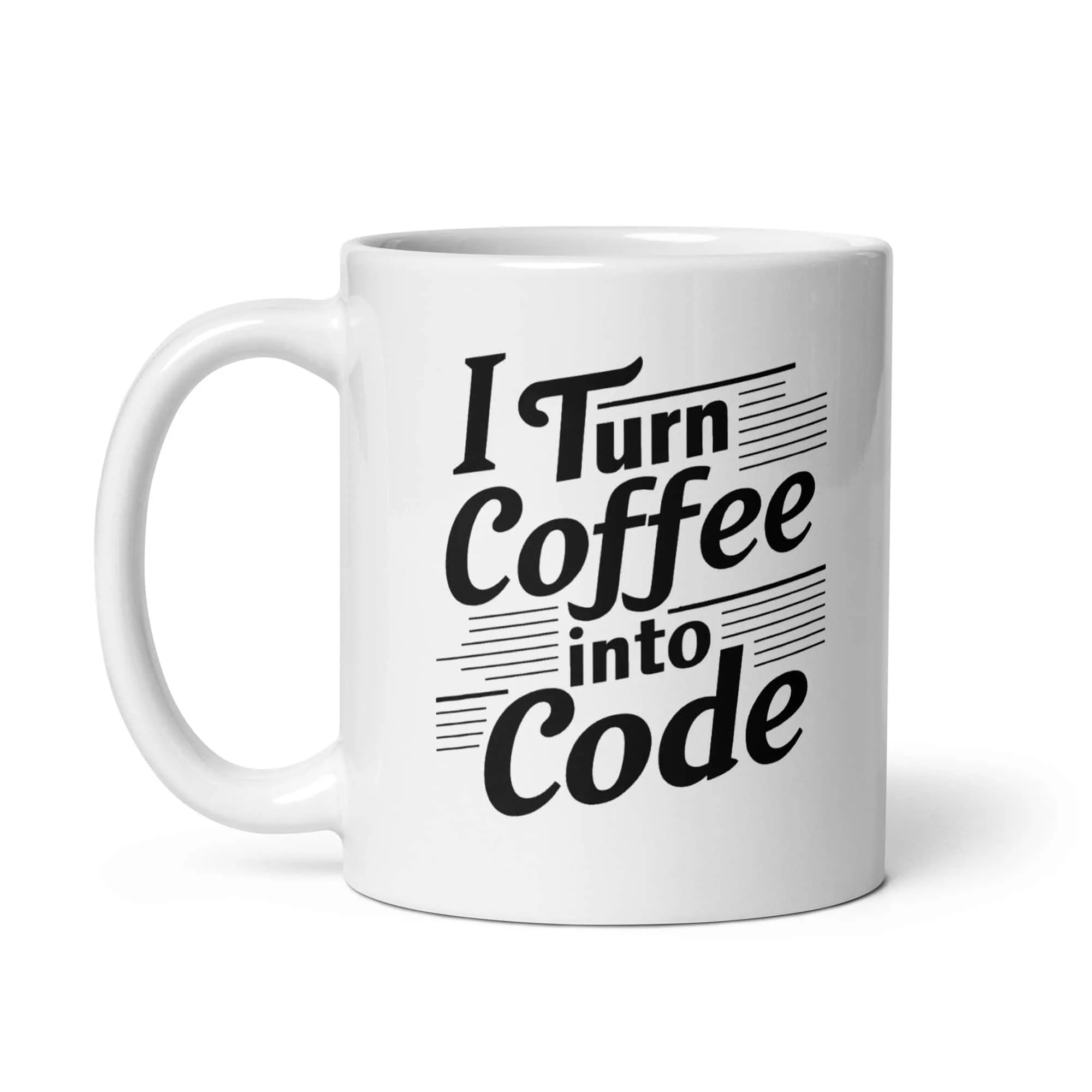 Taza I Turn Coffee Into Code Blanca Brillante Blanco 11Oz Left - Supertazas taza i turn coffee into code blanca brillante blanco 11oz left | Supertazas