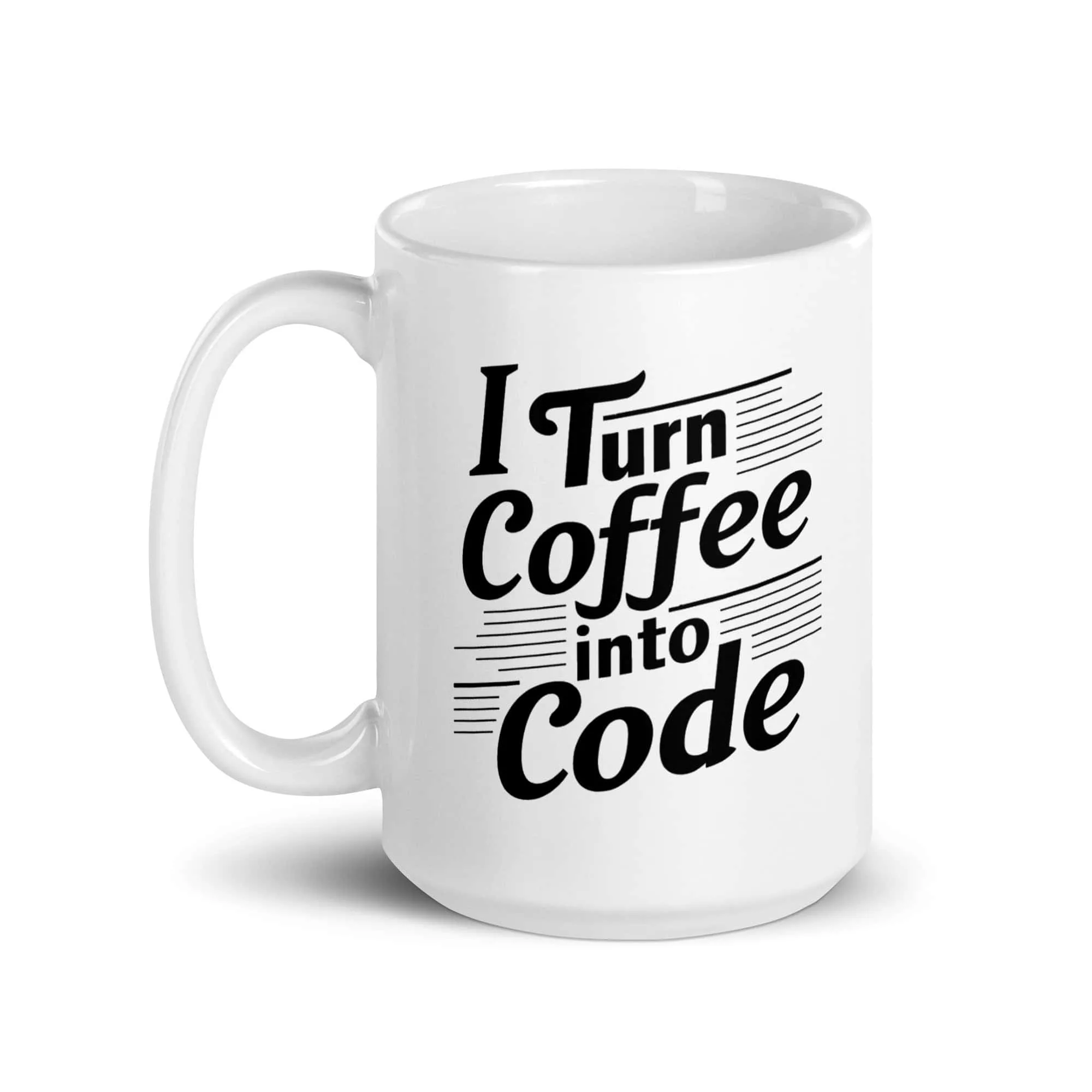 Taza I Turn Coffee Into Code Blanca Brillante Blanco 15Oz Left - Supertazas taza i turn coffee into code blanca brillante blanco 15oz left | Supertazas