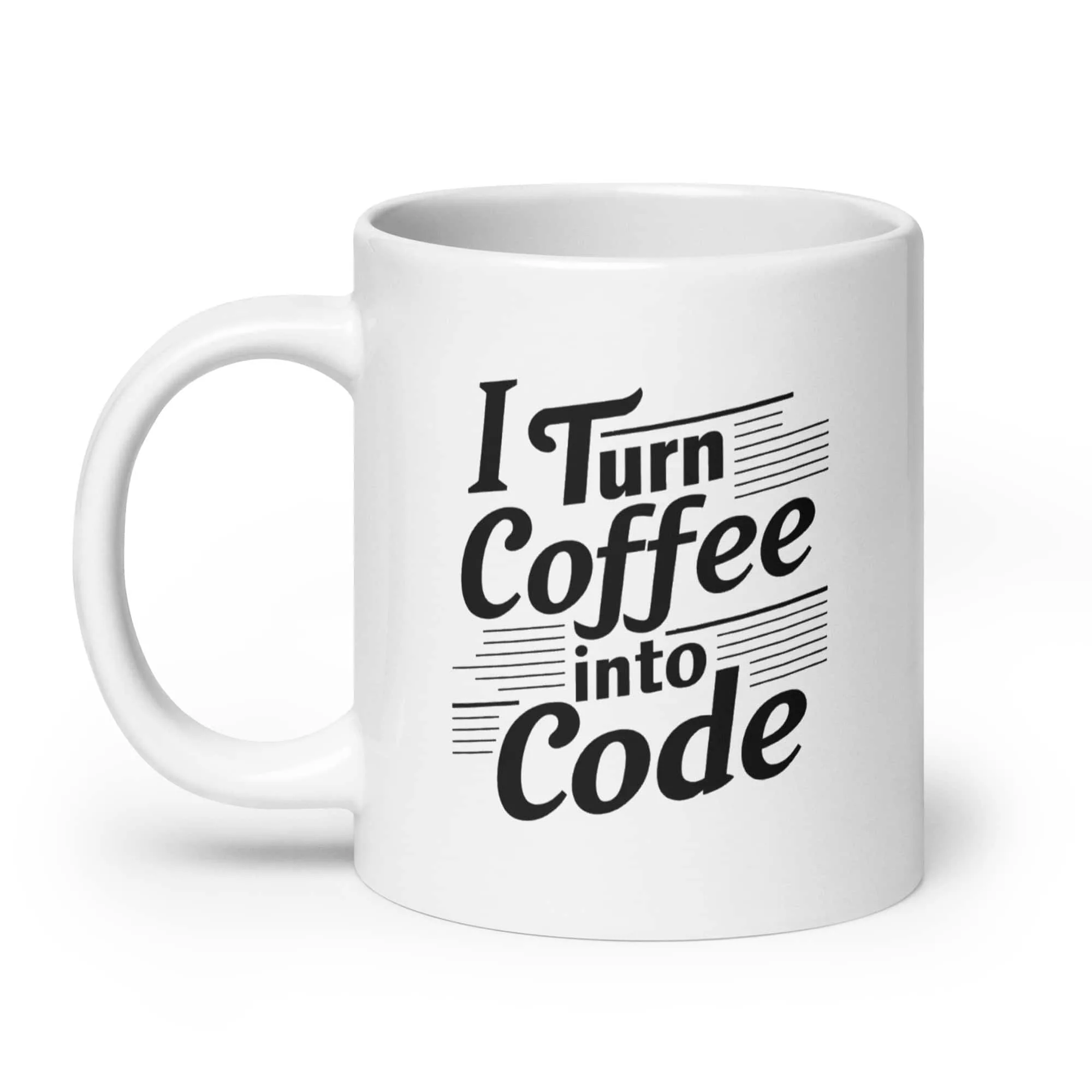 Taza I Turn Coffee Into Code Blanca Brillante Blanco 20Oz Left - Supertazas taza i turn coffee into code blanca brillante blanco 20oz left | Supertazas