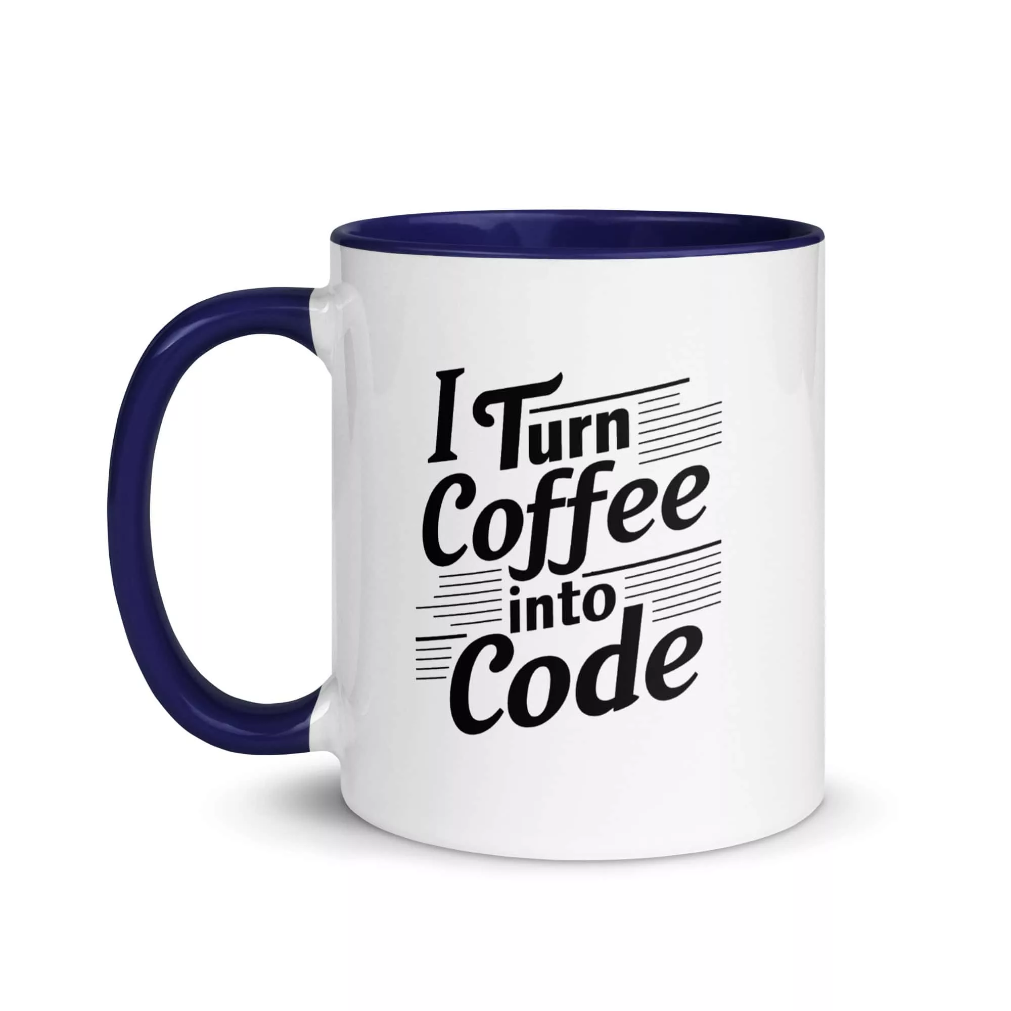 Taza I Turn Coffee Into Code Color Interior Azul Oscuro 11Oz Left - Supertazas taza i turn coffee into code color interior azul oscuro 11oz left | Supertazas