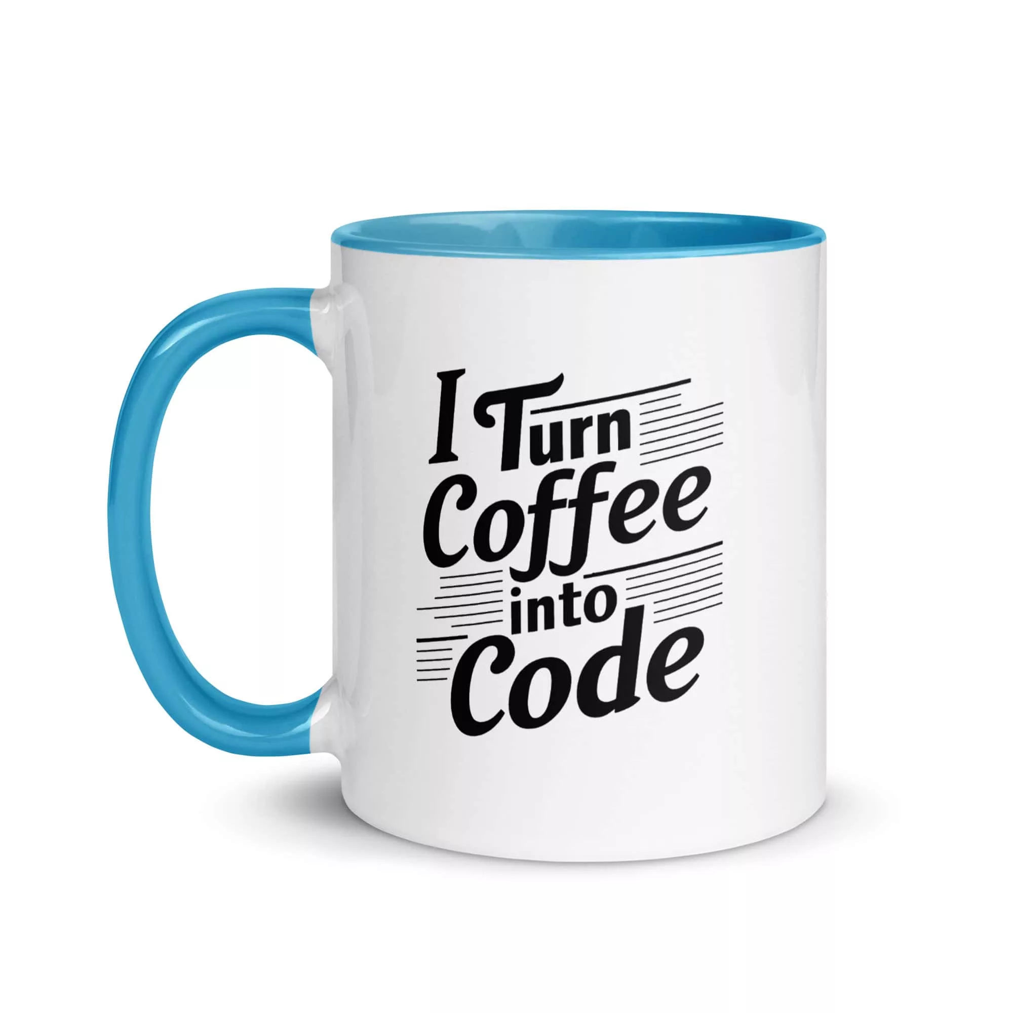Taza I Turn Coffee Into Code Color Interior Azul 11Oz Left - Supertazas taza i turn coffee into code color interior azul 11oz left | Supertazas
