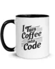 taza i turn coffee into code color interior negro 11oz left taza i turn coffee into code color interior negro 11oz left | Supertazas