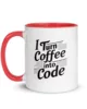 taza i turn coffee into code color interior rojo 11oz left taza i turn coffee into code color interior rojo 11oz left | Supertazas