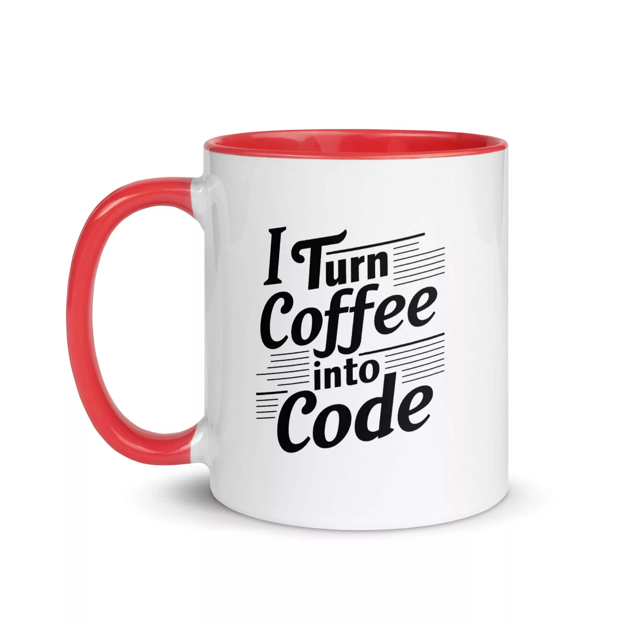 Taza I Turn Coffee Into Code Color Interior Rojo 11Oz Left - Supertazas taza i turn coffee into code color interior rojo 11oz left | Supertazas