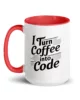 taza i turn coffee into code color interior rojo 15oz left taza i turn coffee into code color interior rojo 15oz left | Supertazas